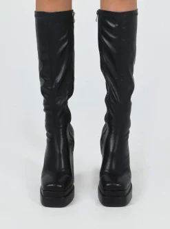 Princess Polly Rodney Platform Boot  Black Hot