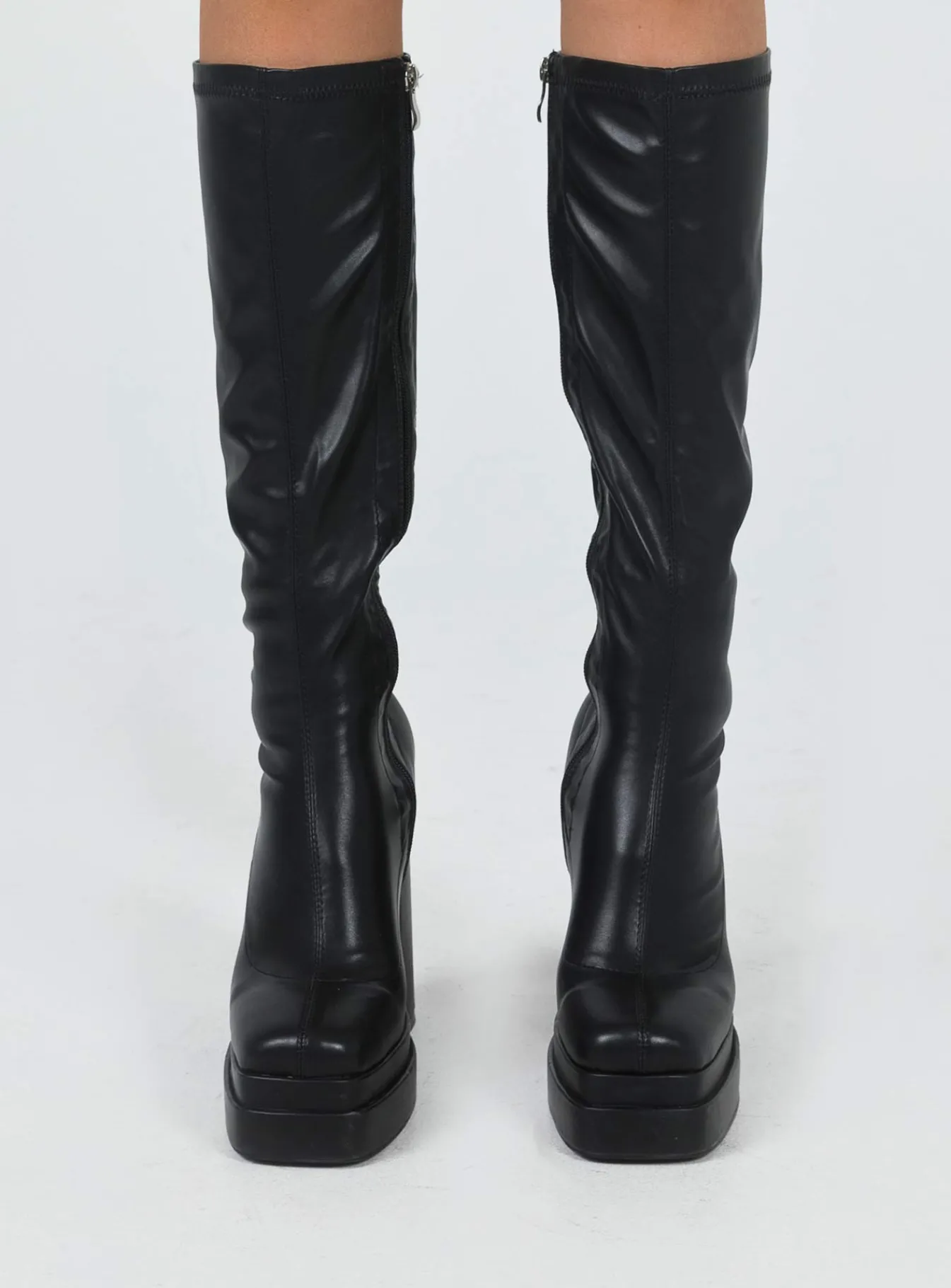 Princess Polly Rodney Platform Boot Black Hot