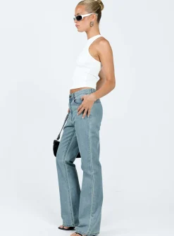 Princess Polly Rome Pants  Light Denim Clearance