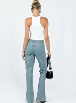 Princess Polly Rome Pants  Light Denim Clearance