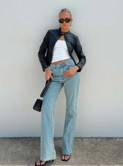 Princess Polly Rome Pants  Light Denim Clearance