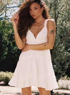 Princess Polly Romeo Mini Dress  White Sale
