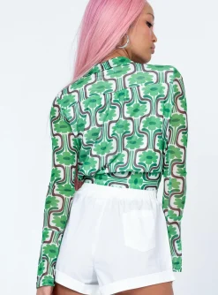 Princess Polly Rosabella Long Sleeve Top Green Fashion