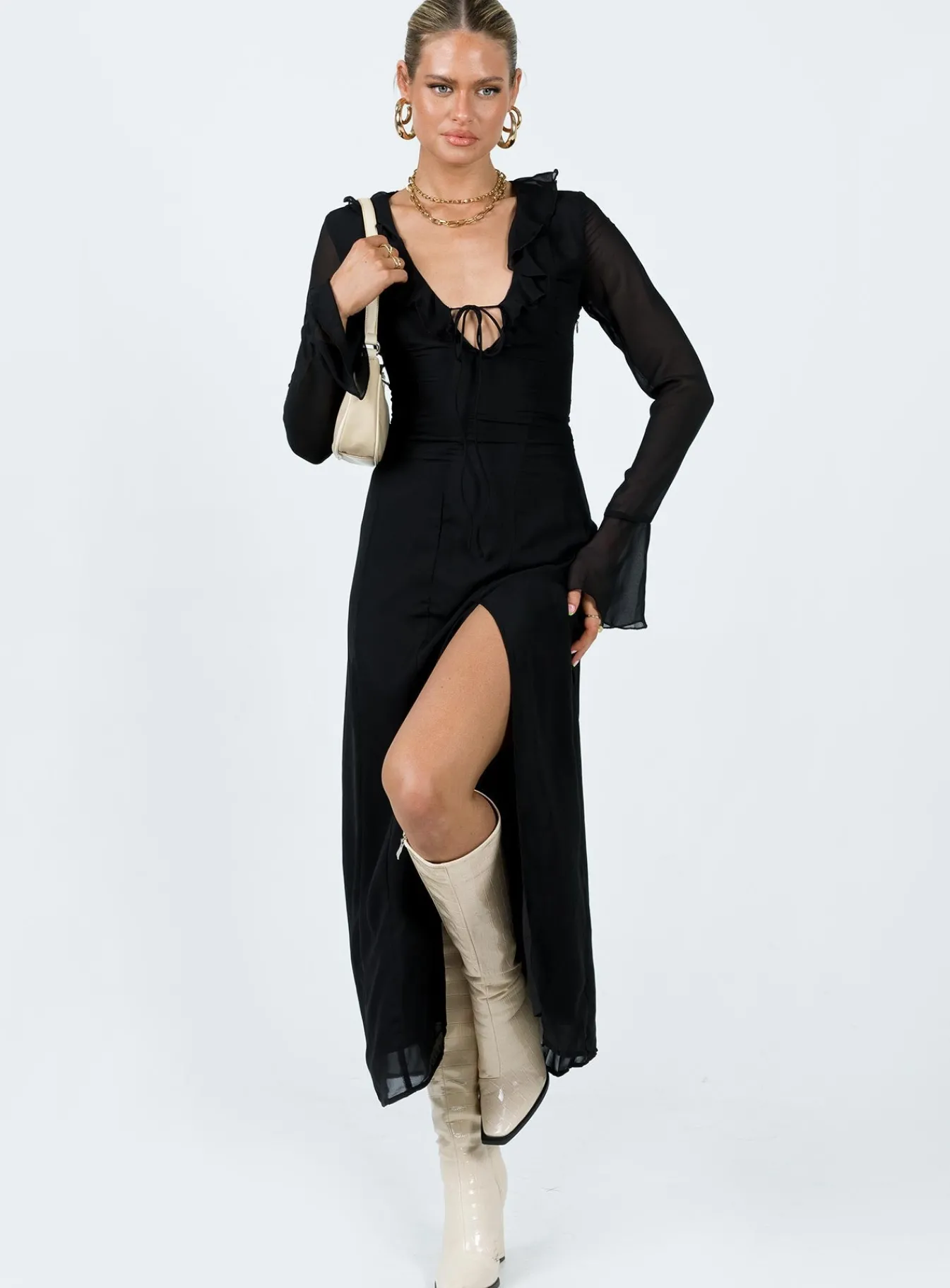 Princess Polly Rosalia Maxi Dress Black Outlet