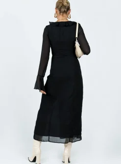 Princess Polly Rosalia Maxi Dress Black Outlet