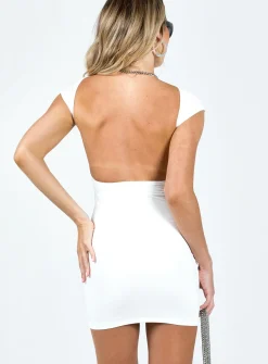 Princess Polly Rosalinda Mini Dress  White Clearance