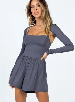 Princess Polly Rosaline Romper Set  Grey Cheap