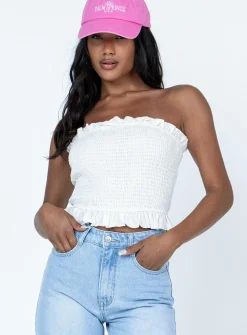Princess Polly Rosemont Top  White Shop