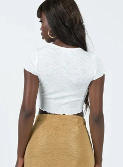 Princess Polly Rosier Top  White Hot