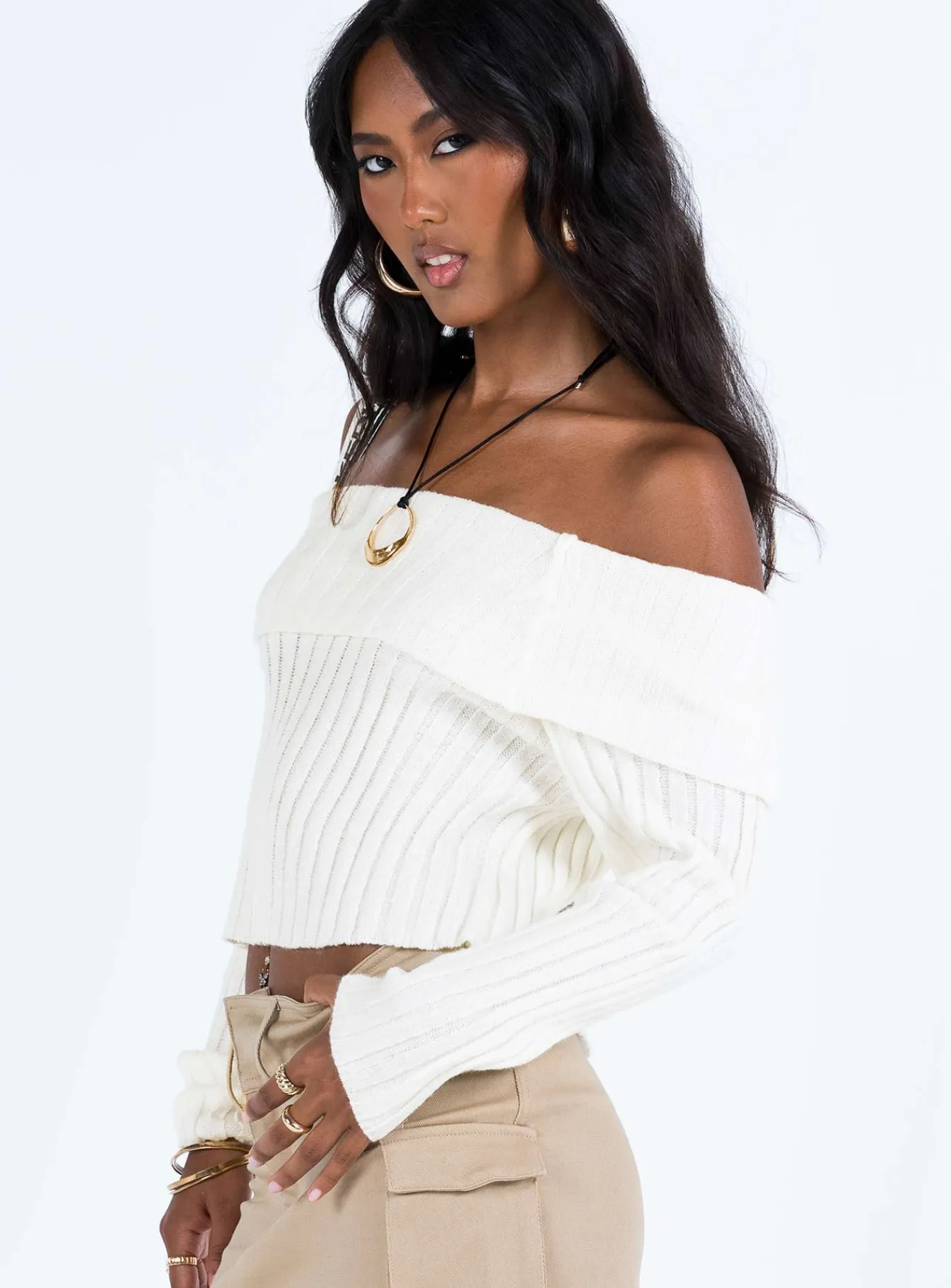 Princess Polly Rossetto Knit Sweater White Online