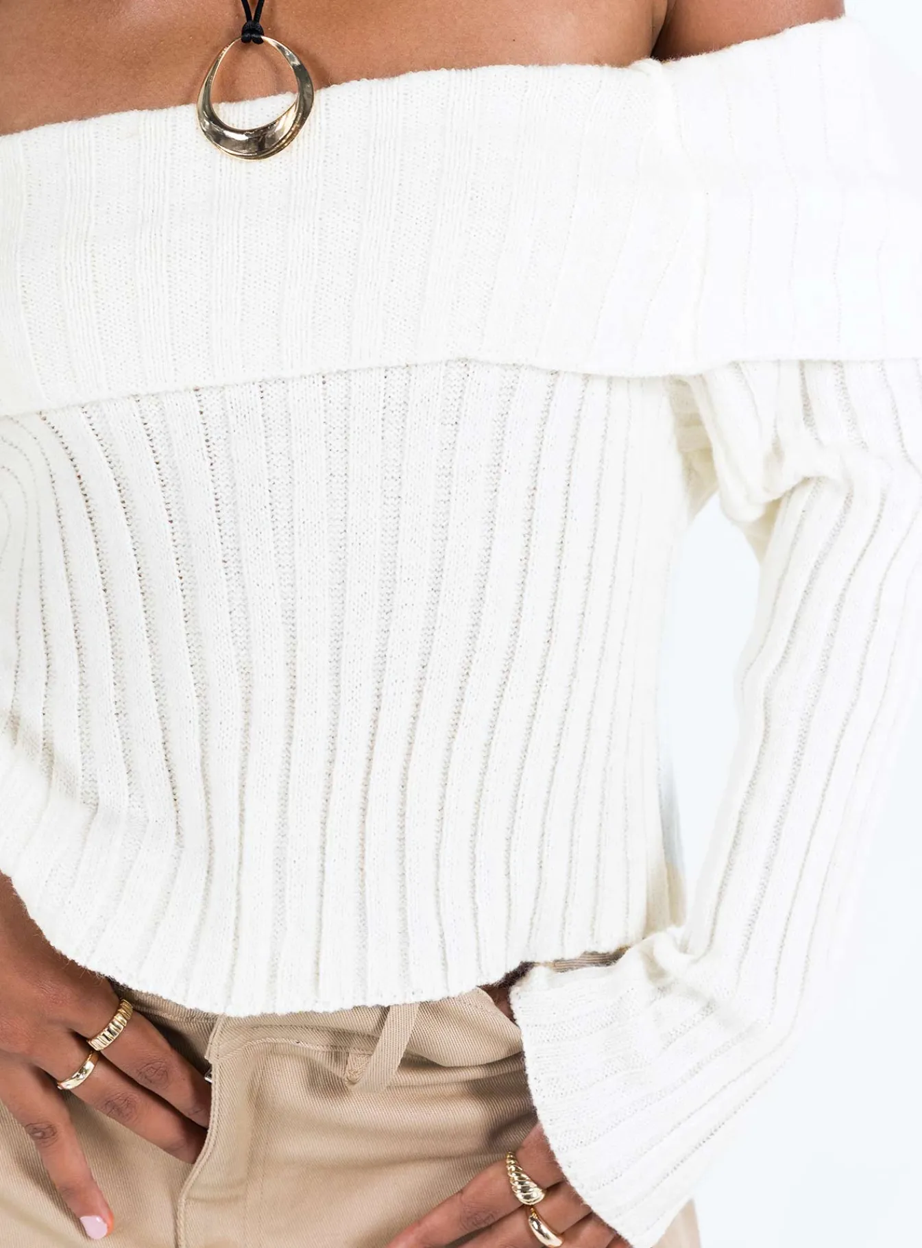 Princess Polly Rossetto Knit Sweater White Online