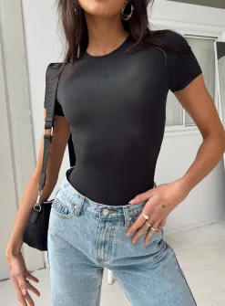 Princess Polly Rover Bodysuit  Black Flash Sale