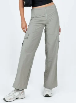 Princess Polly Roy Parachute Pants  Grey Hot