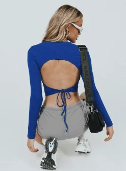 Princess Polly Royalist Long Sleeve Top  Blue Hot