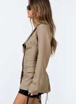 Princess Polly Rozzila Blazer Taupe Brown Online