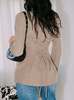 Princess Polly Rozzila Blazer Taupe Brown Online