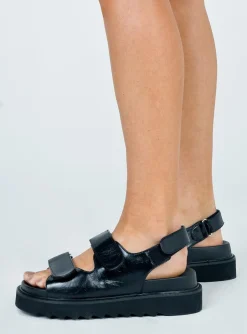 Princess Polly Rue Chunky Sandals  Black Store