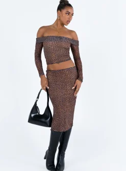 Princess Polly Rujha Midi Skirt  Leopard Sale