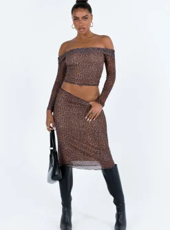 Princess Polly Rujha Midi Skirt Leopard Sale