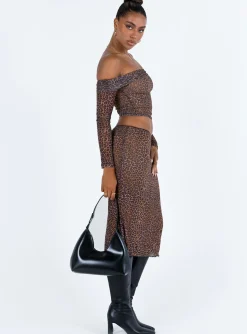 Princess Polly Rujha Midi Skirt Leopard Sale