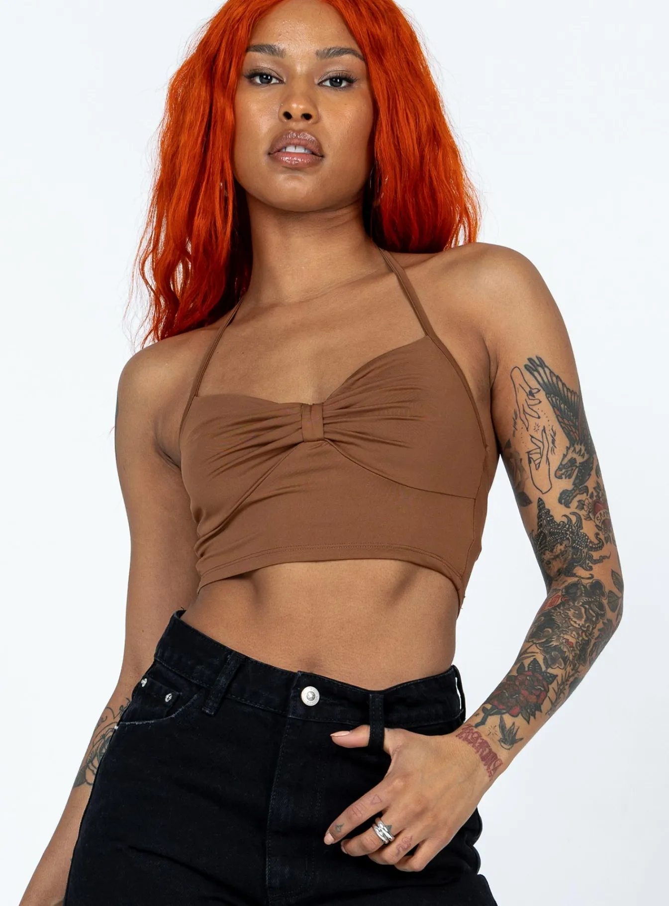 Princess Polly Rumi Top Brown Fashion