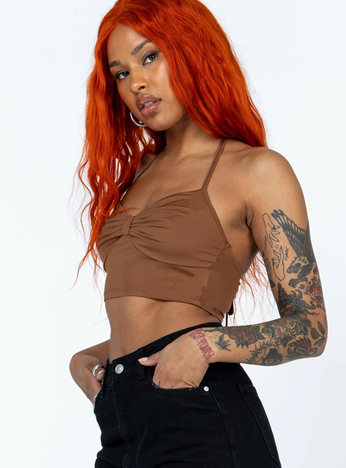 Princess Polly Rumi Top Brown Fashion