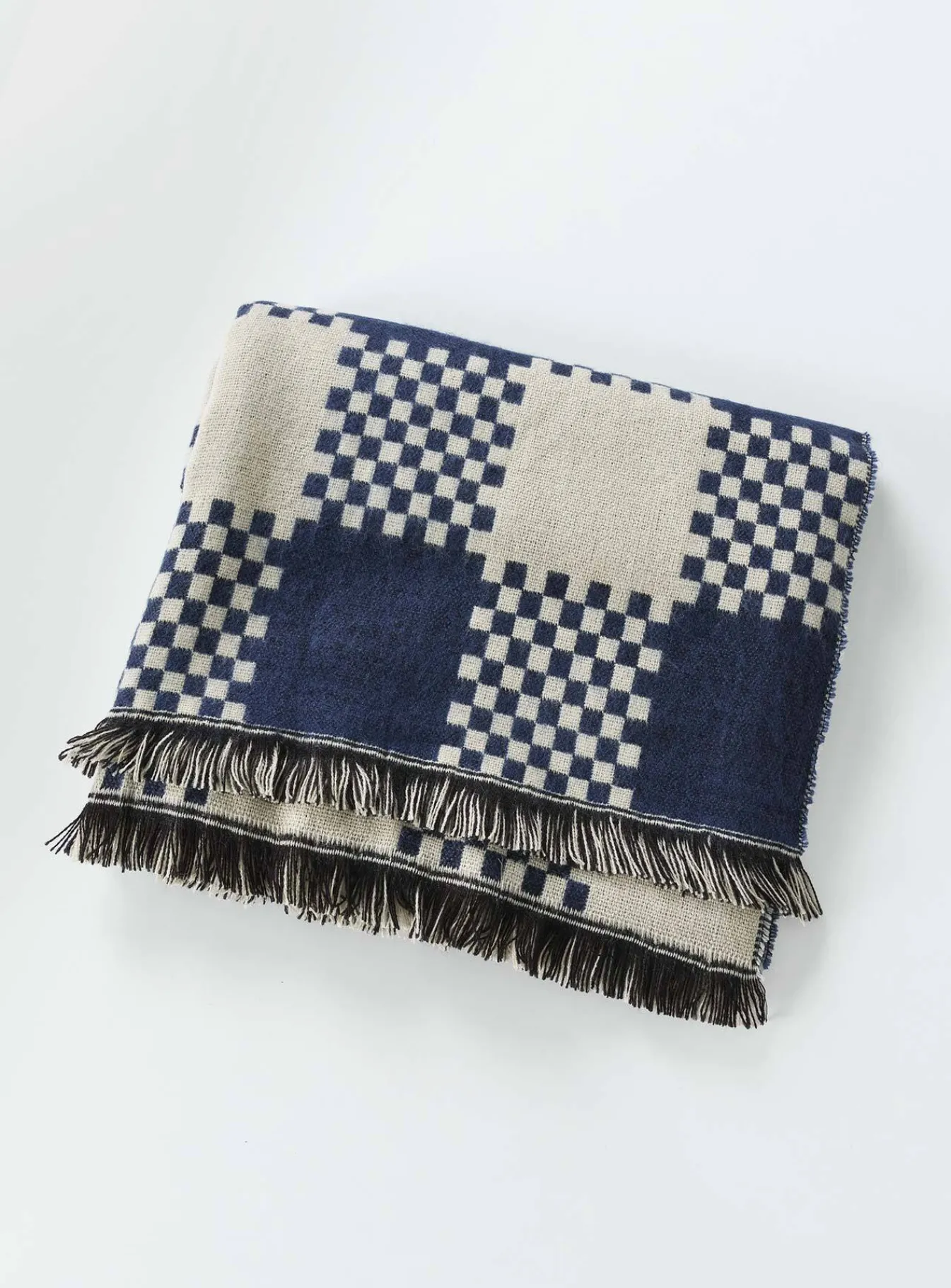 Princess Polly Ruthie Check Scarf Navy / White Blue Fashion