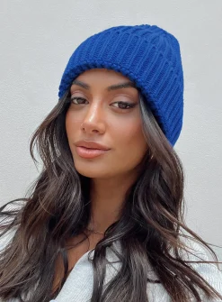 Princess Polly Ruxton Beanie  Cobalt Blue Hot