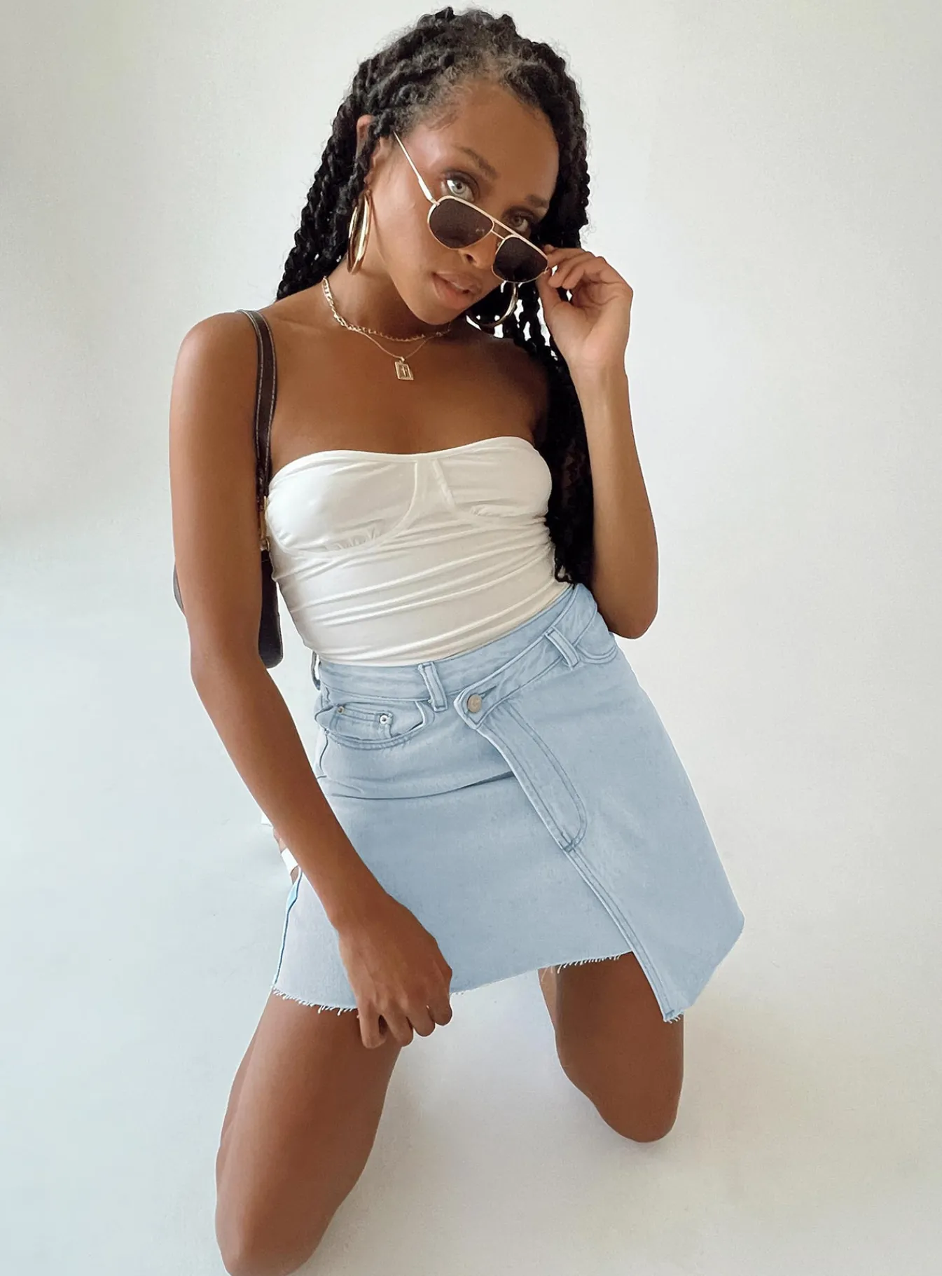 Princess Polly Ryder Light Washskirt Denim Discount