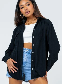 Princess Polly Rylan Shirt  Black Sale