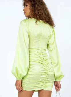 Princess Polly Ryland Long Sleeve Mini Dress Green Shop