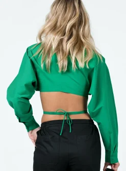 Princess Polly Rylen Long Sleeve Top  Green Hot