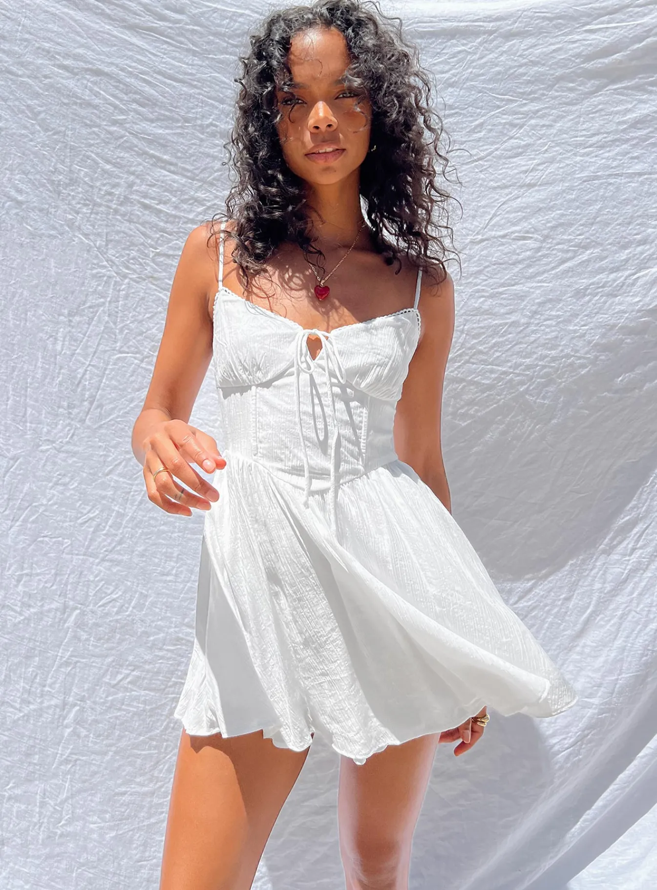 Princess Polly Ryrie Mini Dress White Clearance