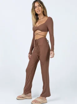 Princess Polly Sabrina Set  Brown Cheap