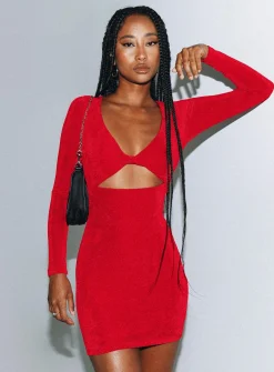 Princess Polly Saffron Mini Dress  Red Outlet