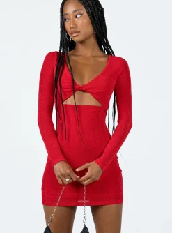 Princess Polly Saffron Mini Dress  Red Outlet