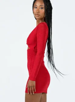 Princess Polly Saffron Mini Dress  Red Outlet
