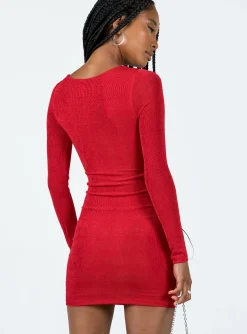 Princess Polly Saffron Mini Dress  Red Outlet
