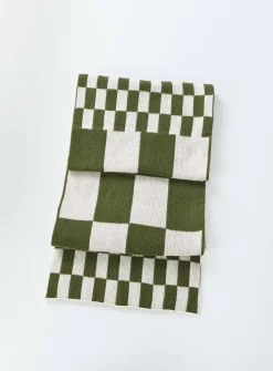 Princess Polly Sage Check Scarf/ White   Green Outlet