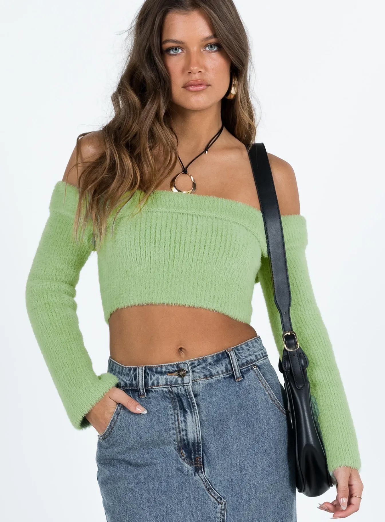 Princess Polly Salas Sweater Green Flash Sale