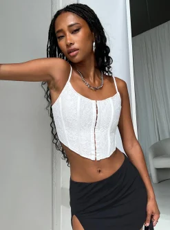 Princess Polly Saldana Top  White Hot