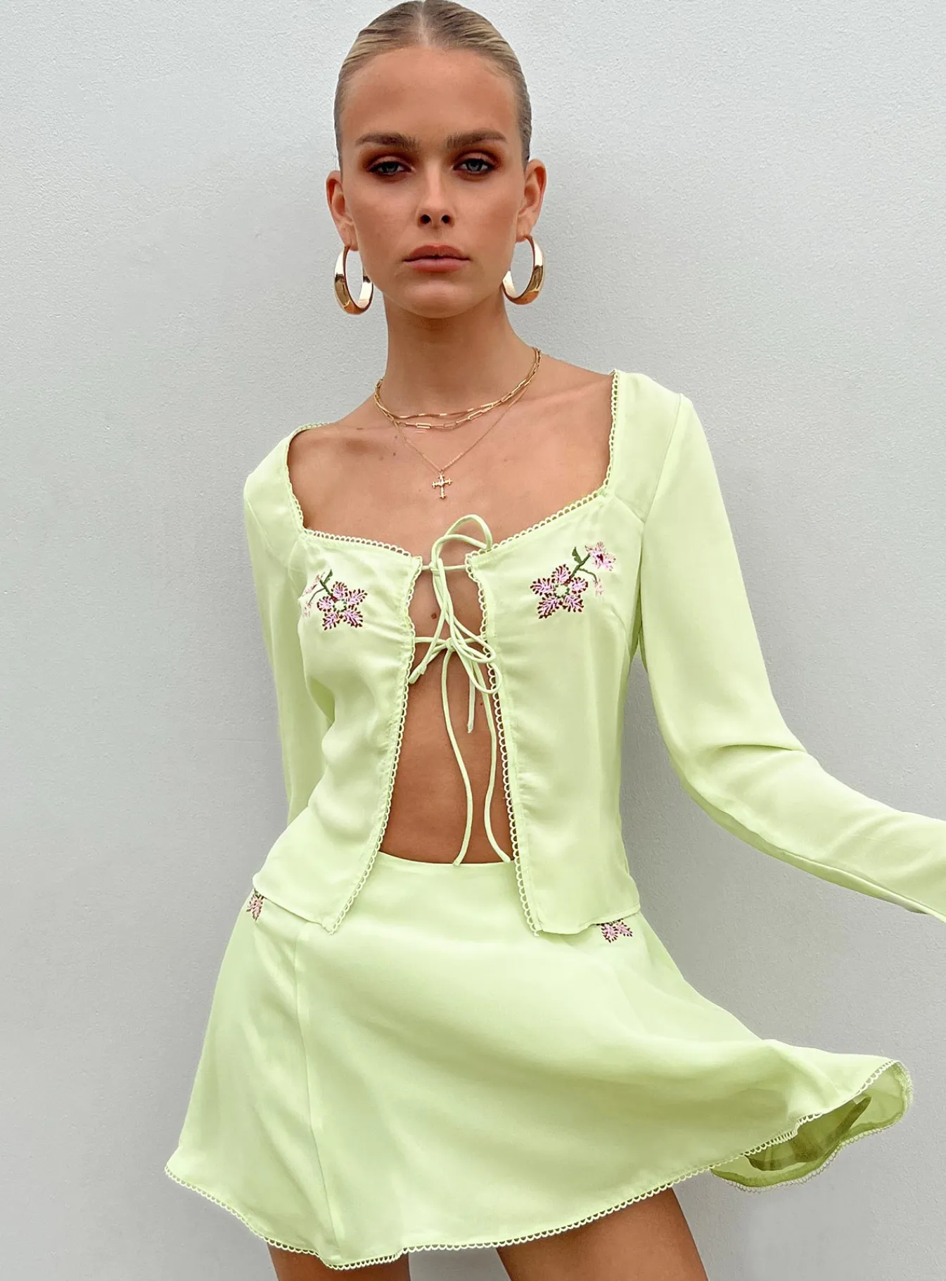 Princess Polly Saleya Long Sleeve Top Green Sale