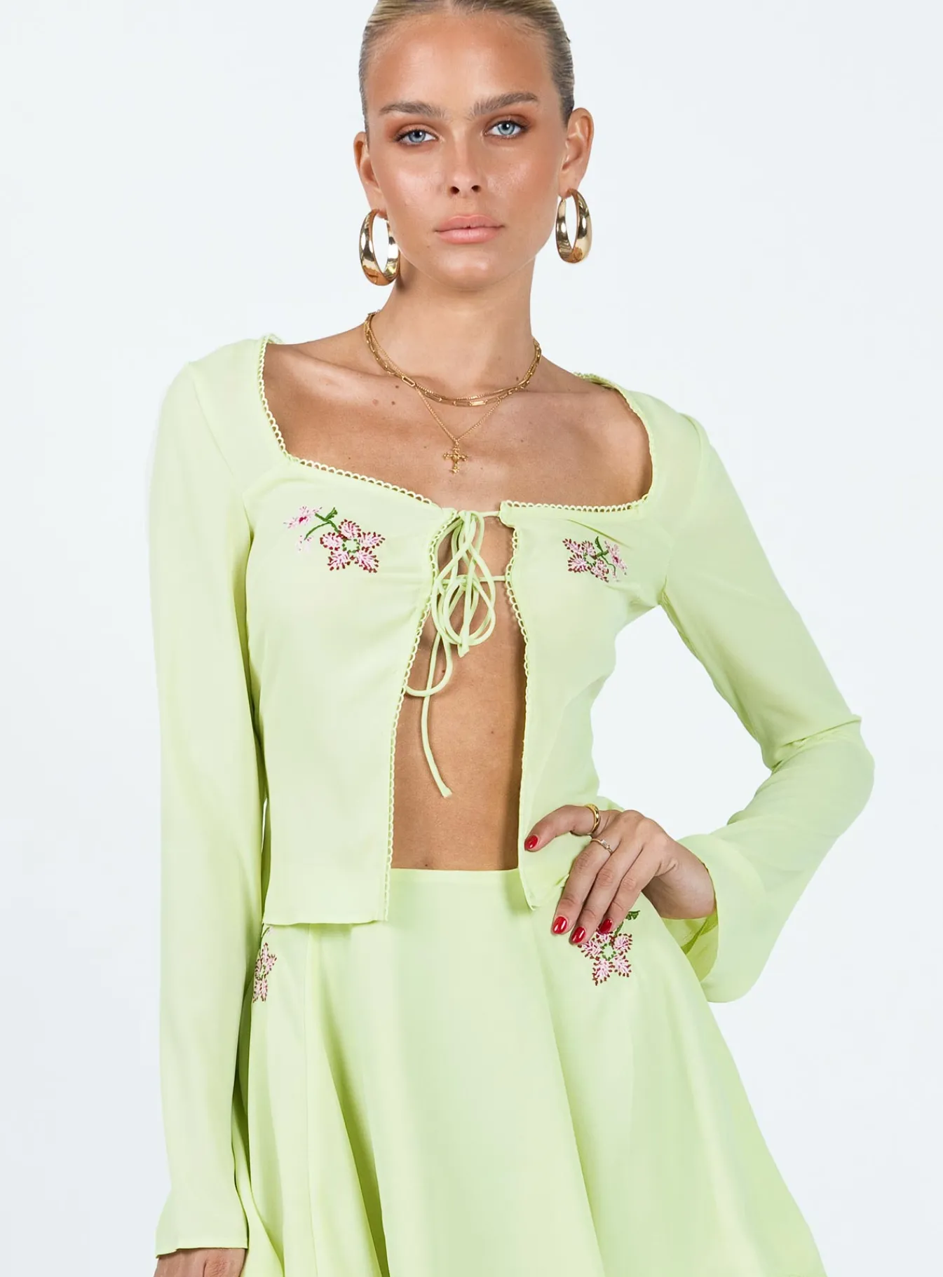 Princess Polly Saleya Long Sleeve Top Green Sale