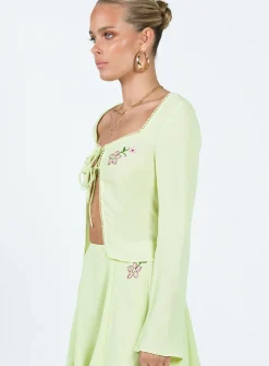 Princess Polly Saleya Long Sleeve Top Green Sale