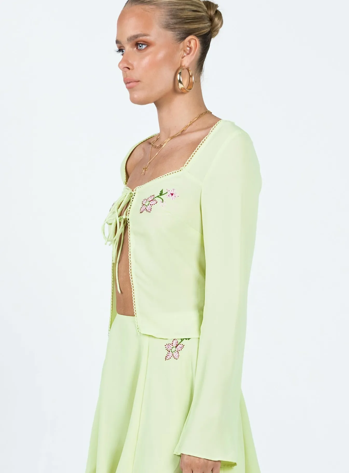 Princess Polly Saleya Long Sleeve Top Green Sale