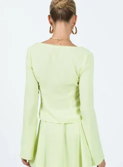 Princess Polly Saleya Long Sleeve Top Green Sale