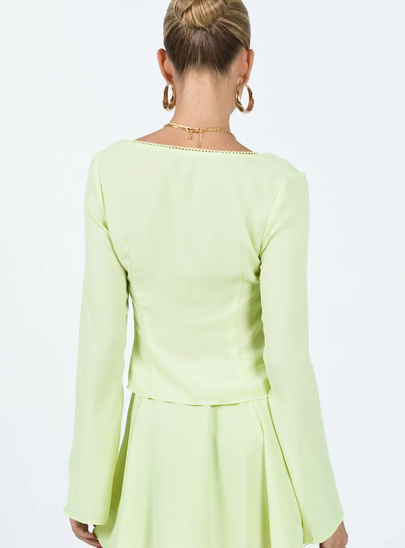 Princess Polly Saleya Long Sleeve Top Green Sale