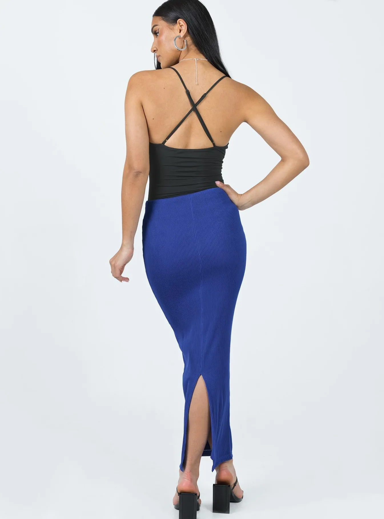 Princess Polly Salte Maxi Skirt Blue Online