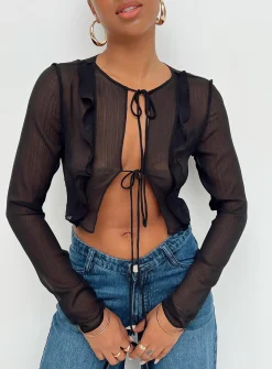 Princess Polly San Carlos Tie Top  Black Discount