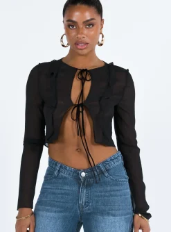 Princess Polly San Carlos Tie Top  Black Discount
